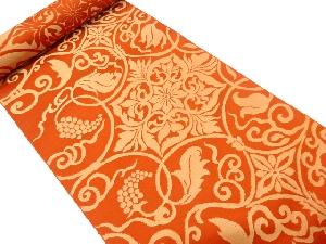 アンティーク　太田長製　華文に葡萄唐草模様織出し名古屋帯地反物